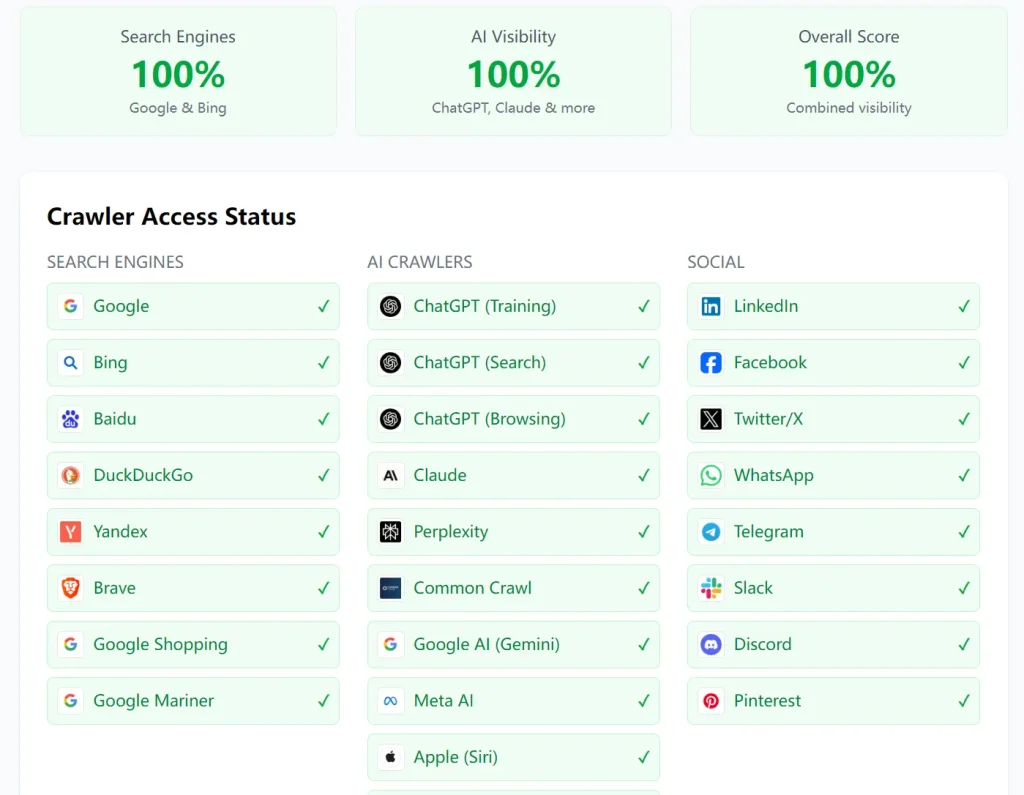 AI SEO Score AI & Search Engine Crawlability Report