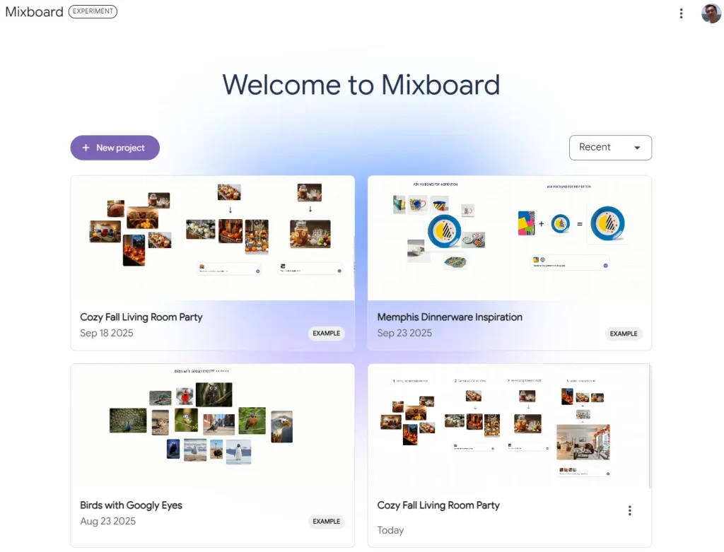 Mixboard Prebuilt Template