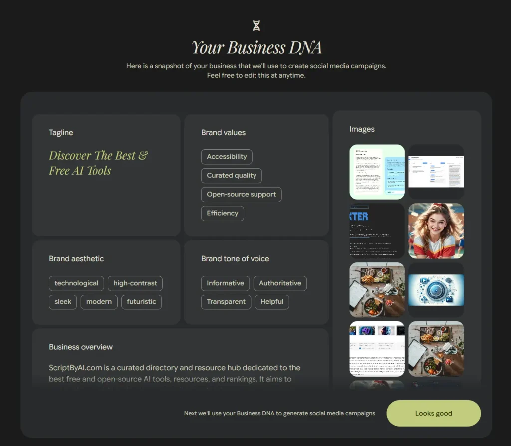 Pomelli Business DNA Creation