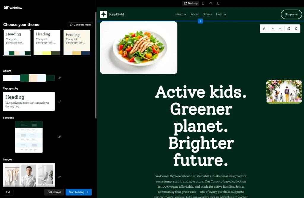 Webflow AI Site Builder Further Edit