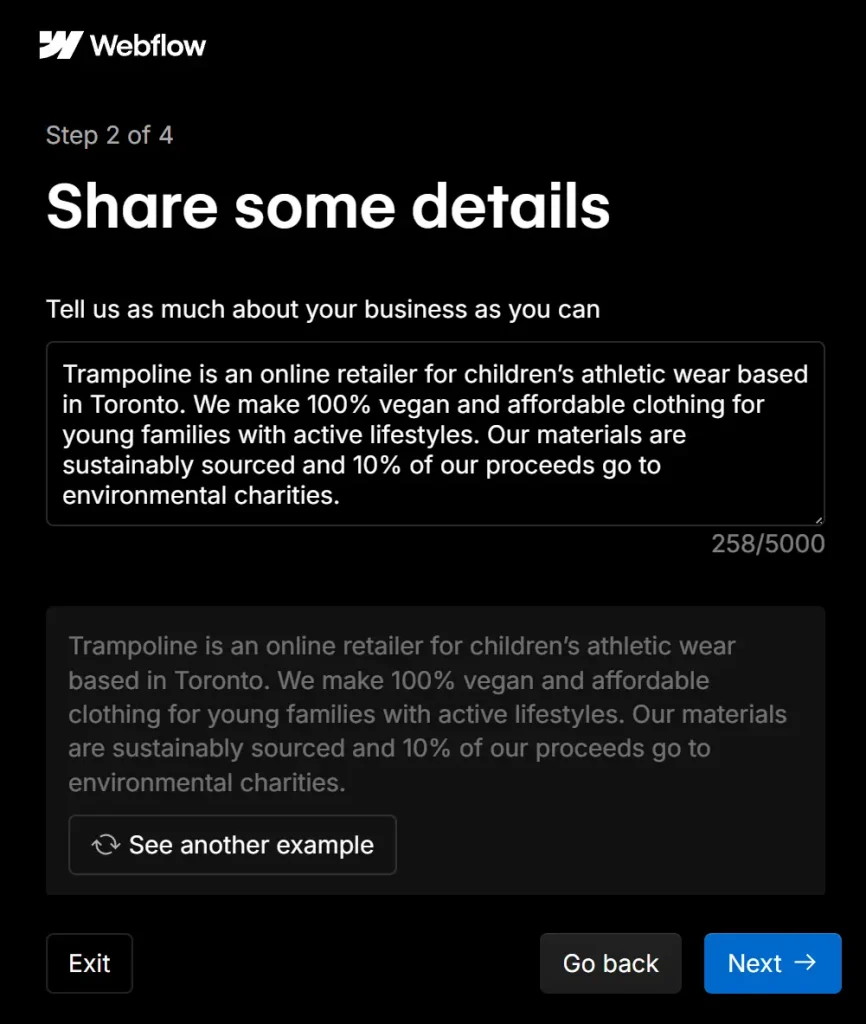 Webflow AI Site Builder Prompt