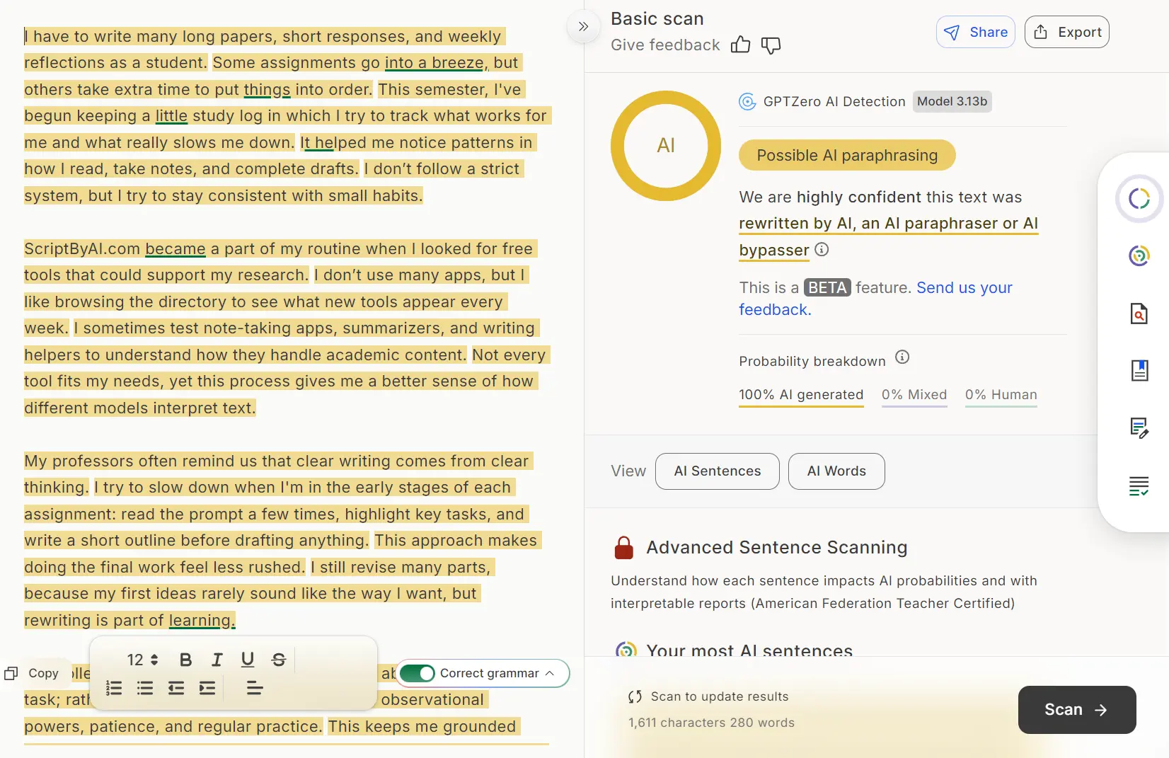 gptzero humanizeai pro