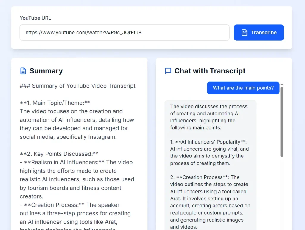 ytchats Summary Chat