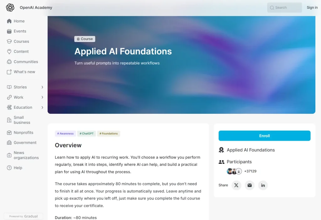 Applied AI Foundations and Agents and Workflows by OpenAI Academy