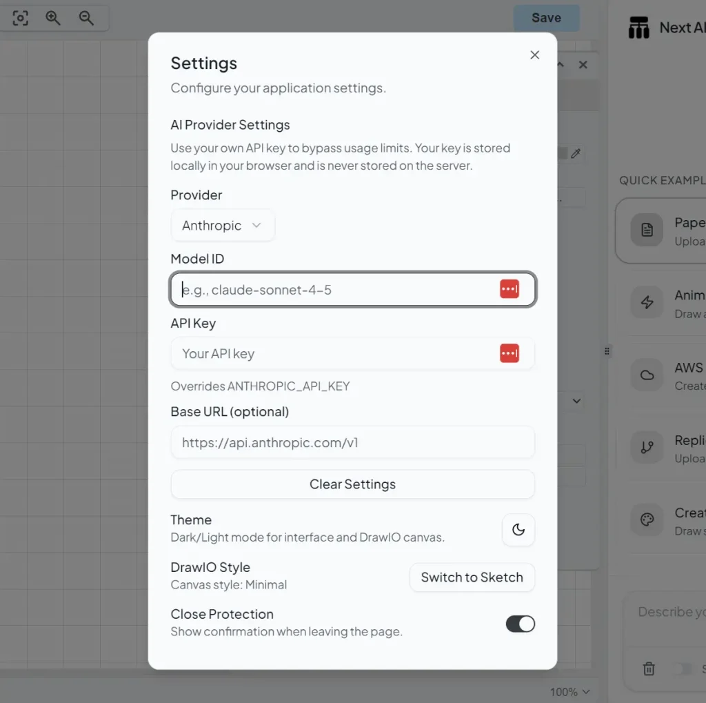 Next AI Draw.io Custom API