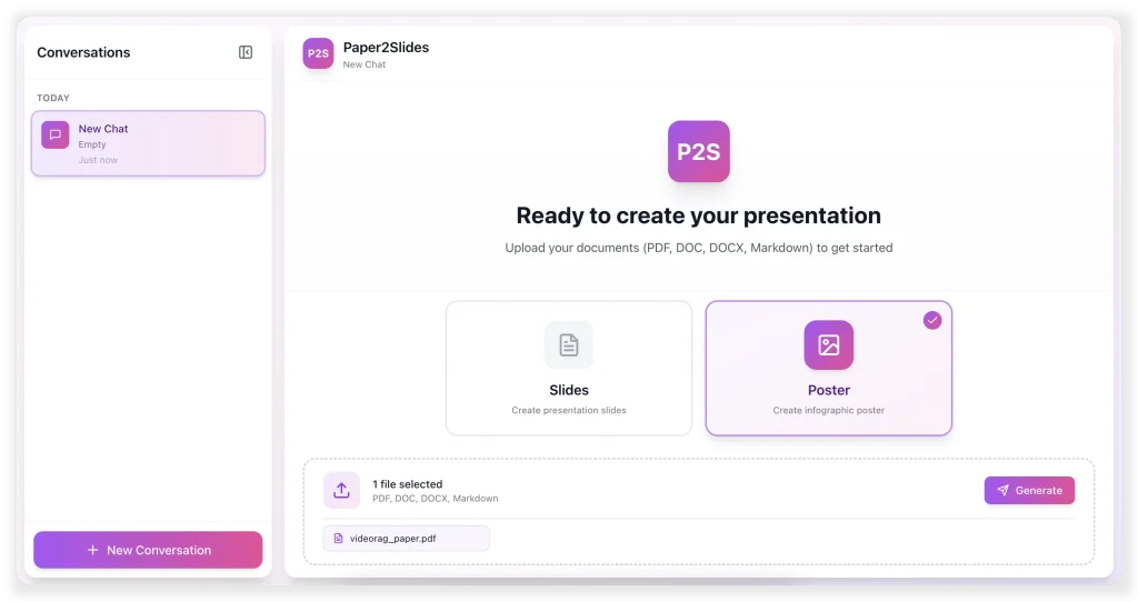 Paper2Slides Web UI
