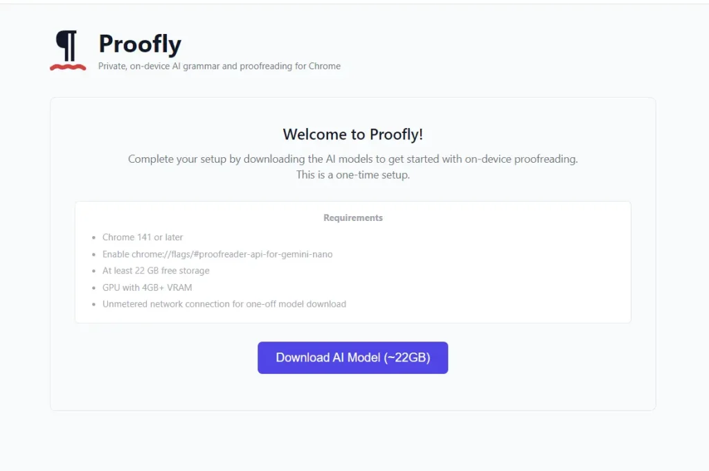 Proofly Extension Download AI Model