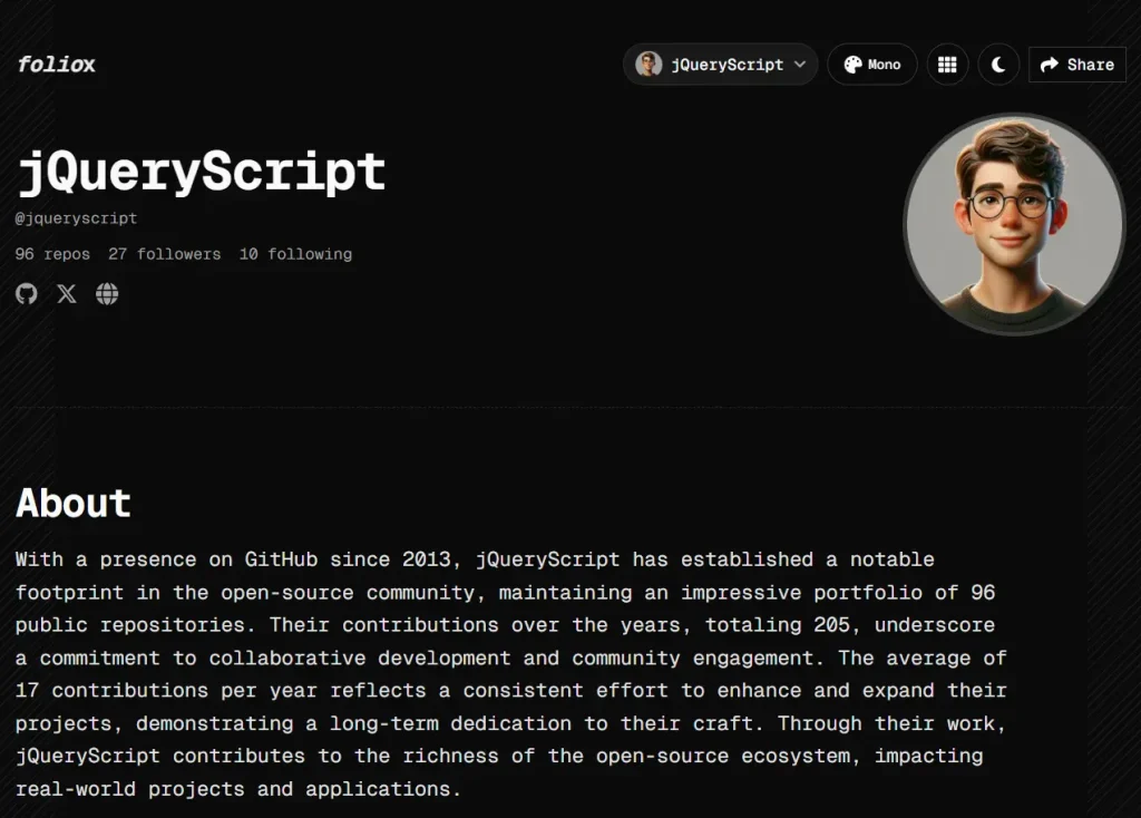 foliox github jqueryscript