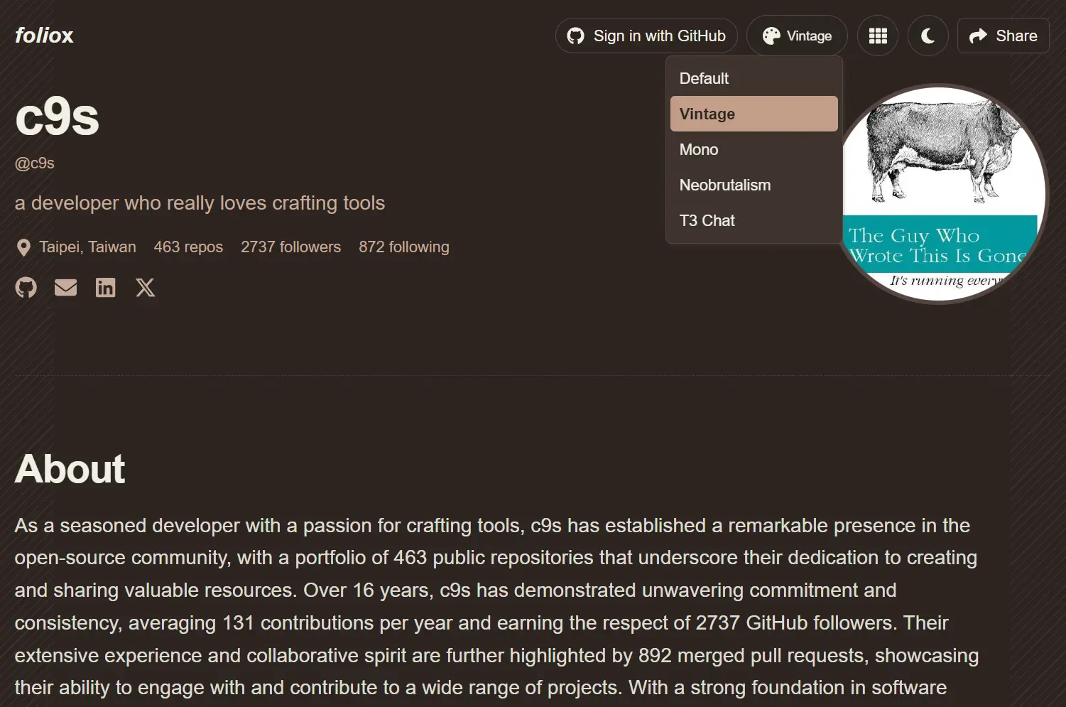 github-profile-generator-foliox