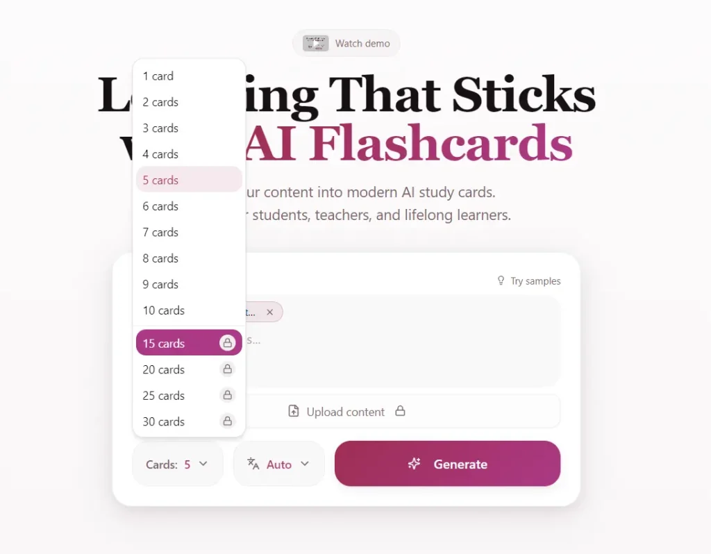 Figy AI Select The Number of Cards