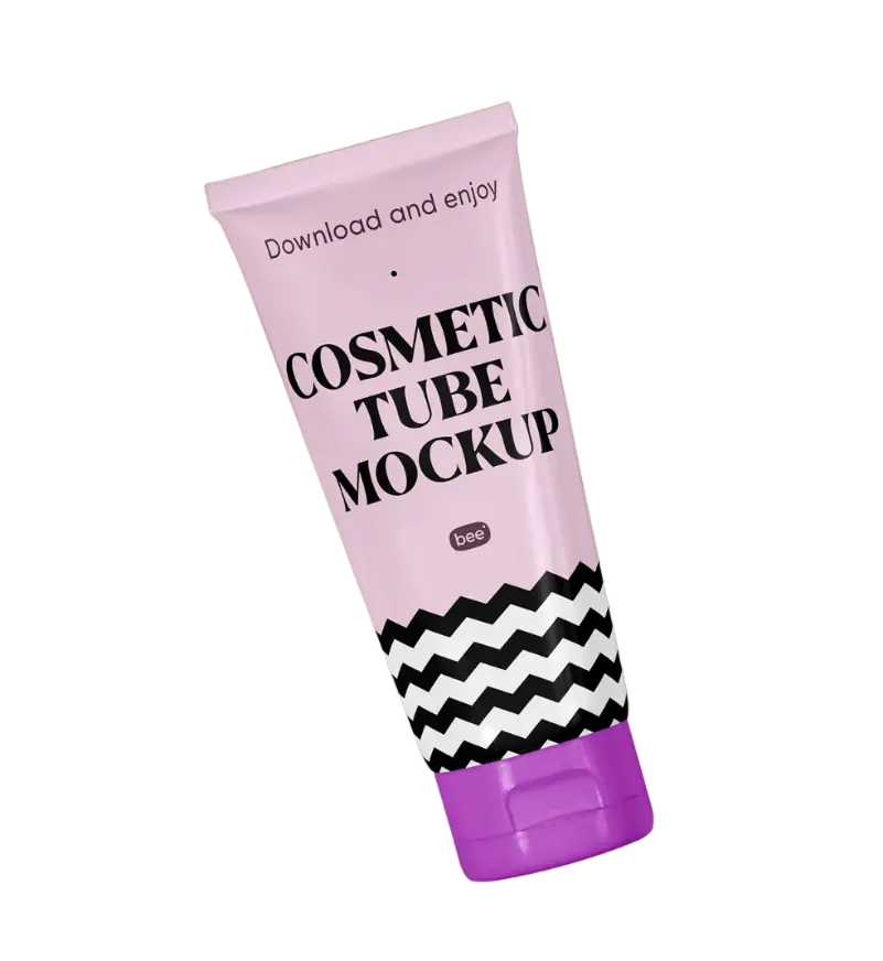 Free Lying Cosmetic Tube Mockup No BG