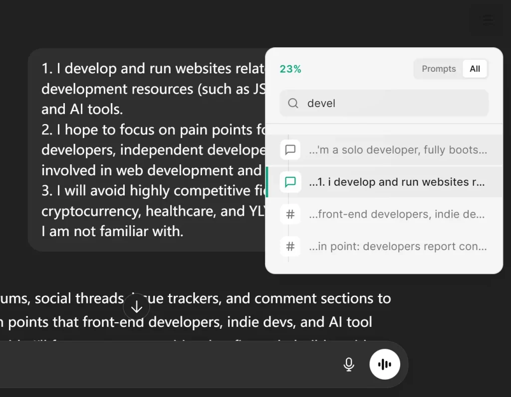 Scroll Extension Search
