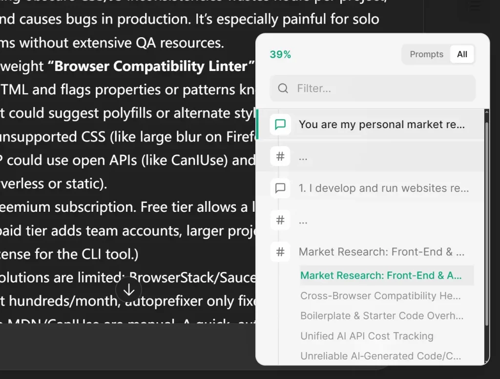 Scroll Extension Table of Contents