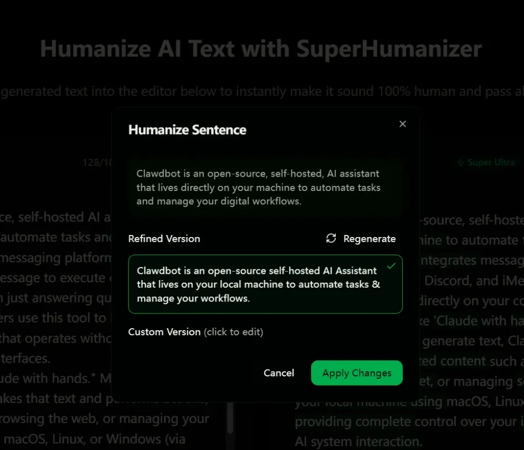 SuperHumanizer Refine