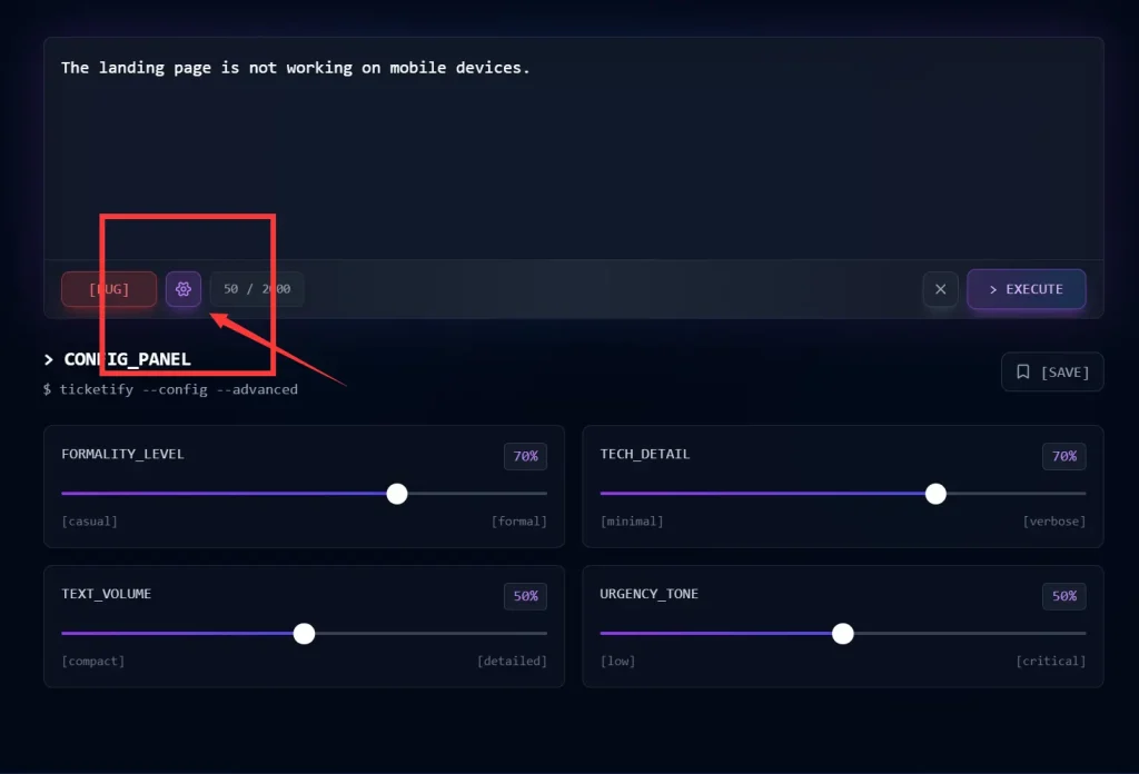 Ticketify Customize Parameters