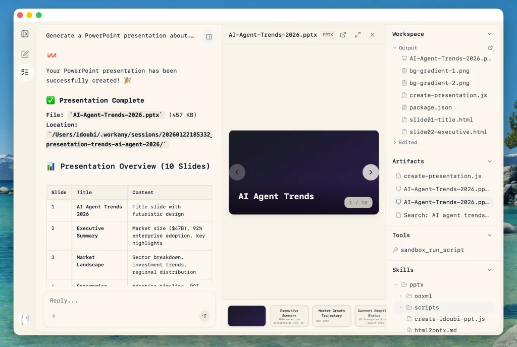 WorkAny Generate Presentations