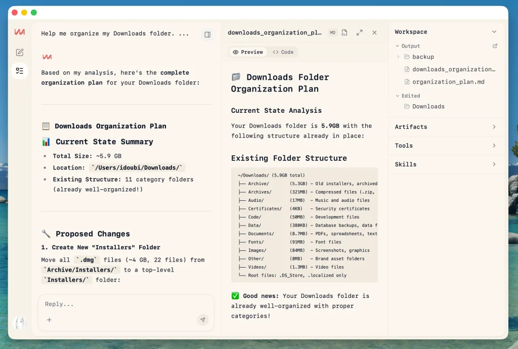 WorkAny Organize Files