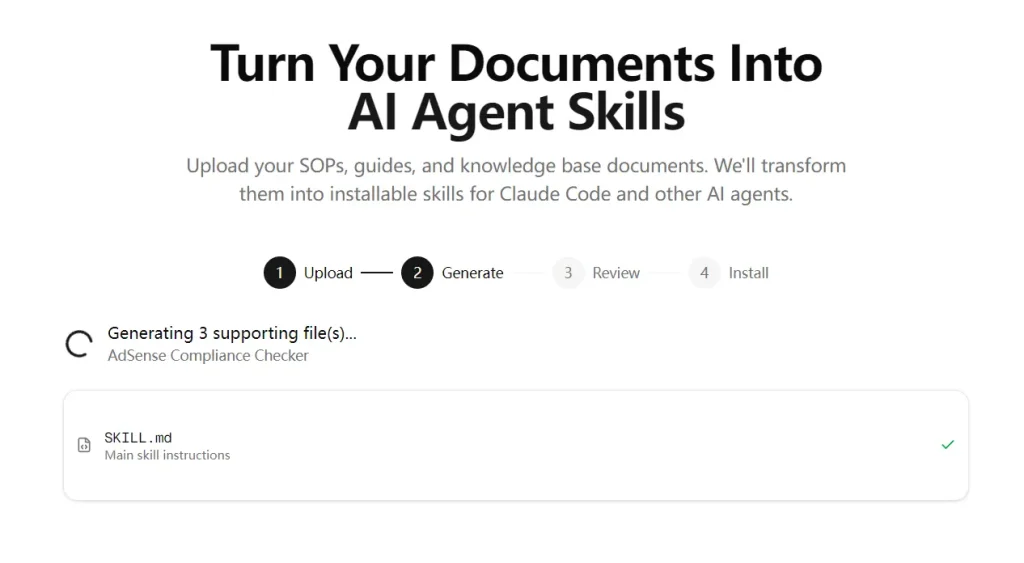 Skills for Agents Generating