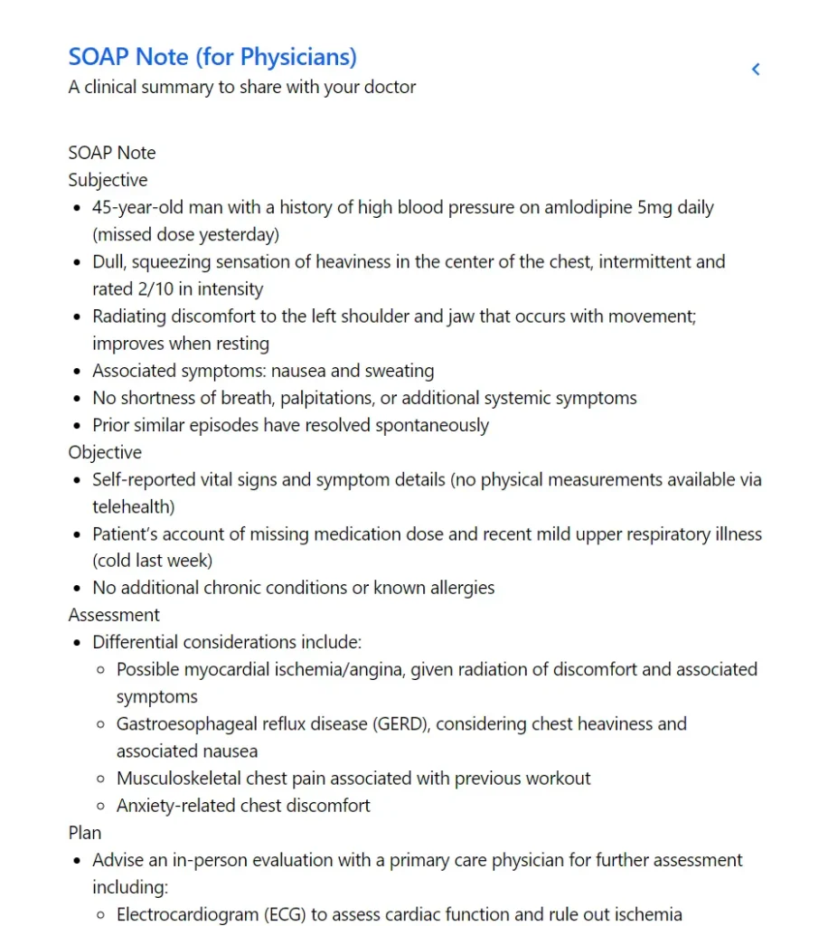 Doctronic SOAP Note (for Physicians)