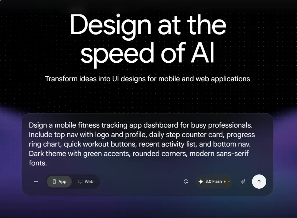 Google Stitch Prompt