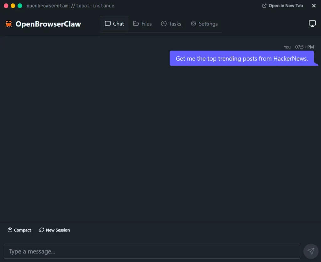 OpenBrowserClaw Chatbox