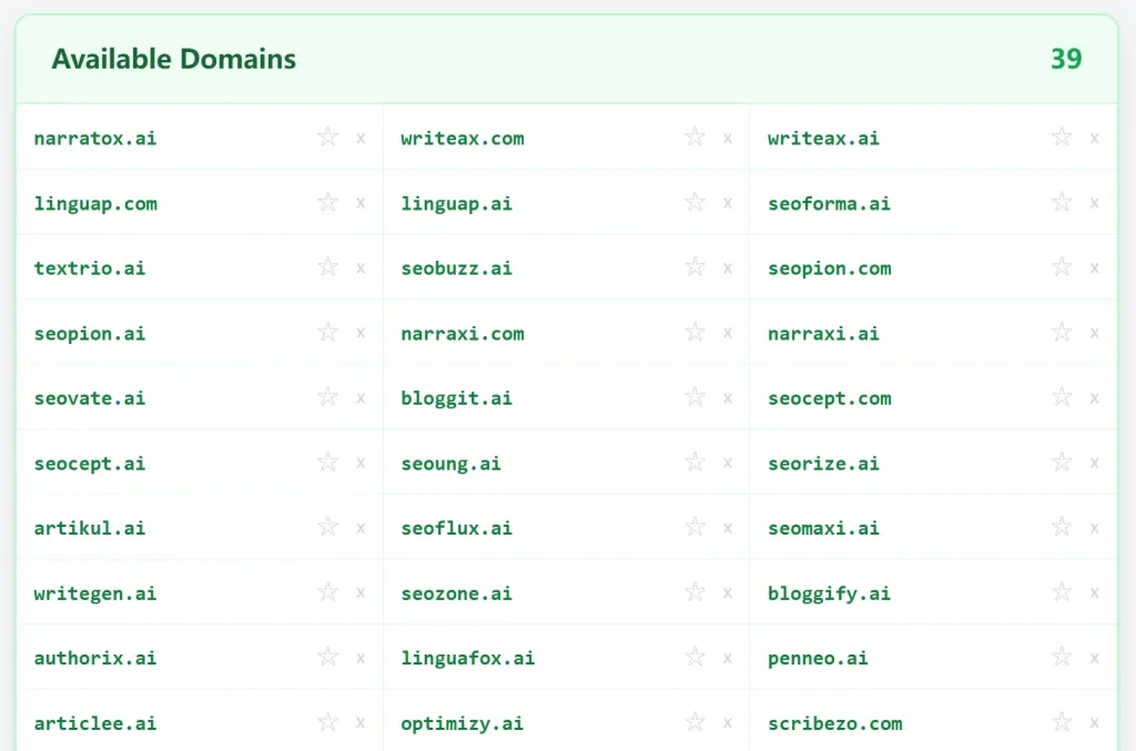 Startup Domain Search Available