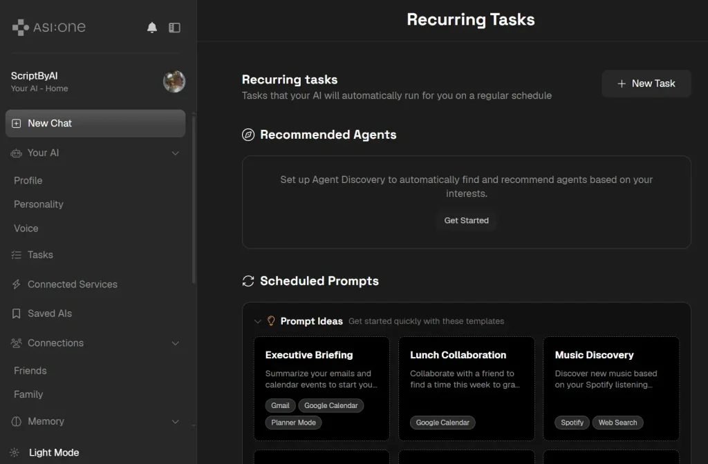 ASI One Recurring Tasks
