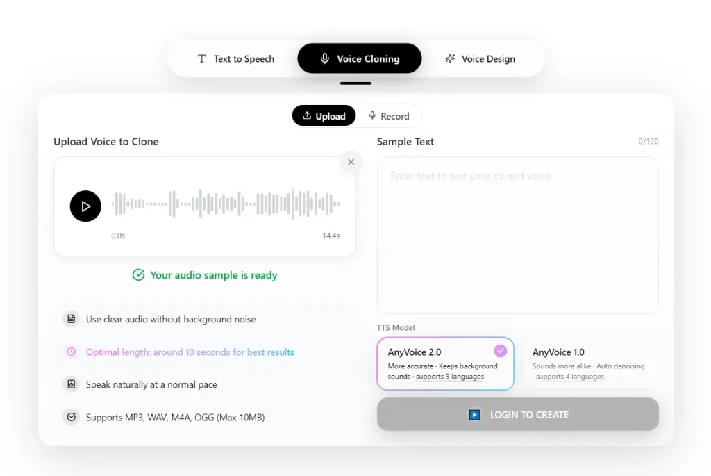 Any Voice Free AI Voice Cloner