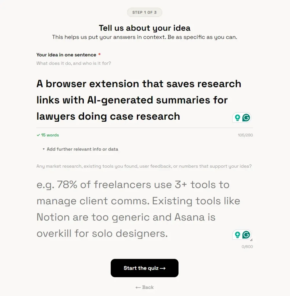 Build Check User Input