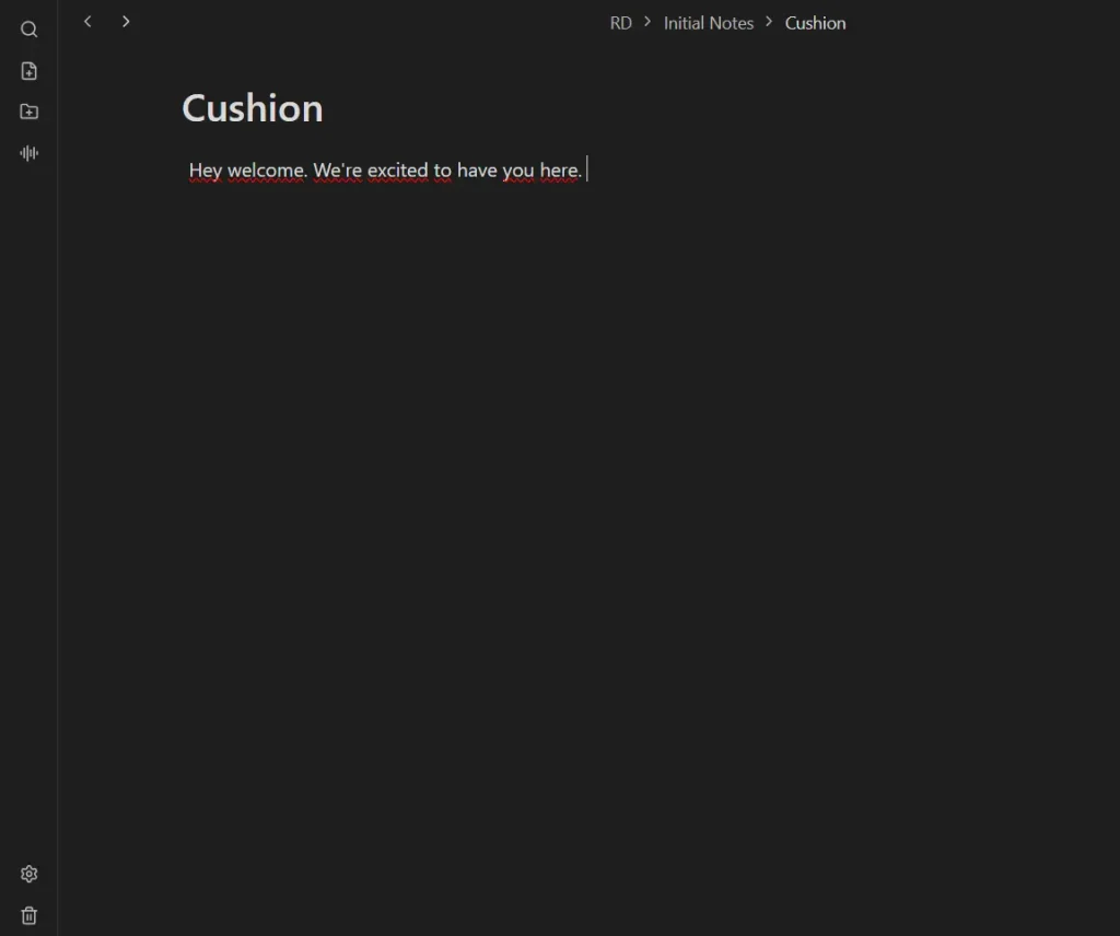 Cushion Local dictation