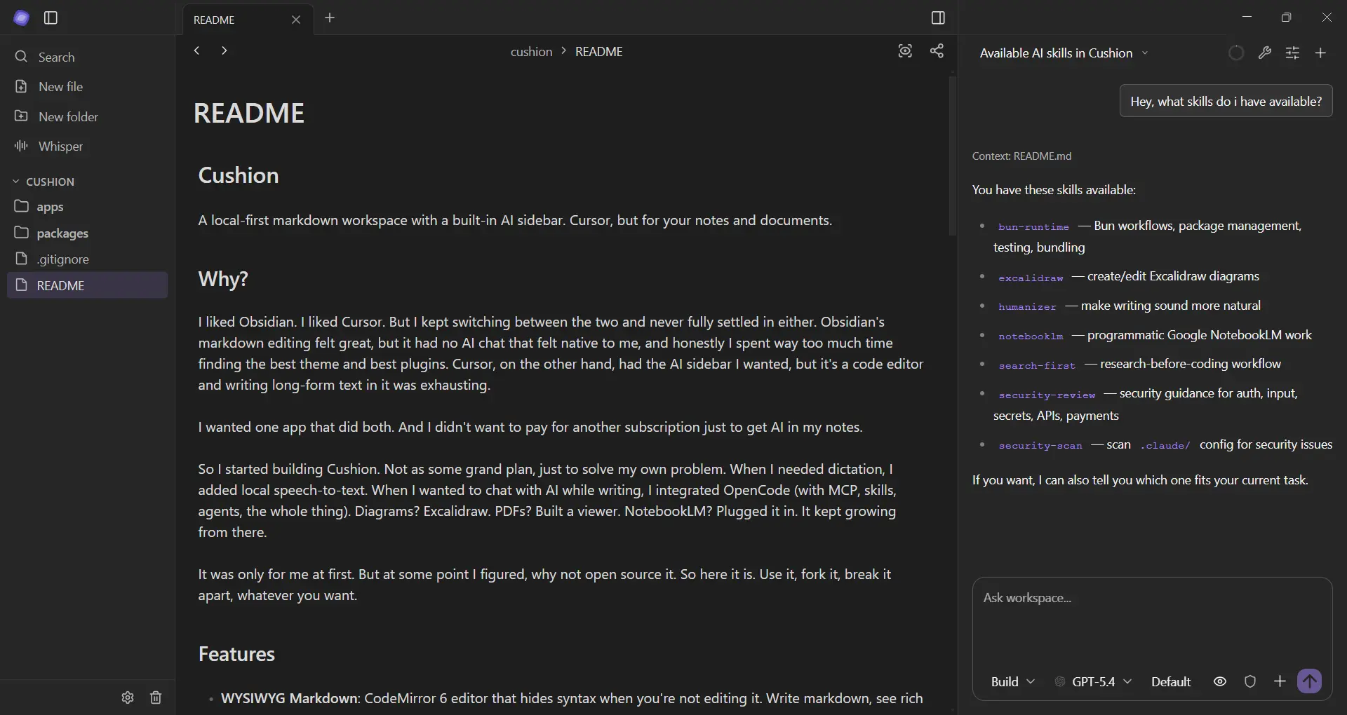 ai-markdown-workspace-cushion