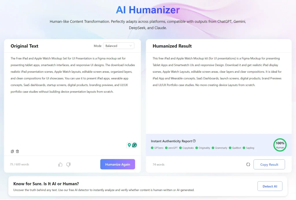 AI Humanizer Result