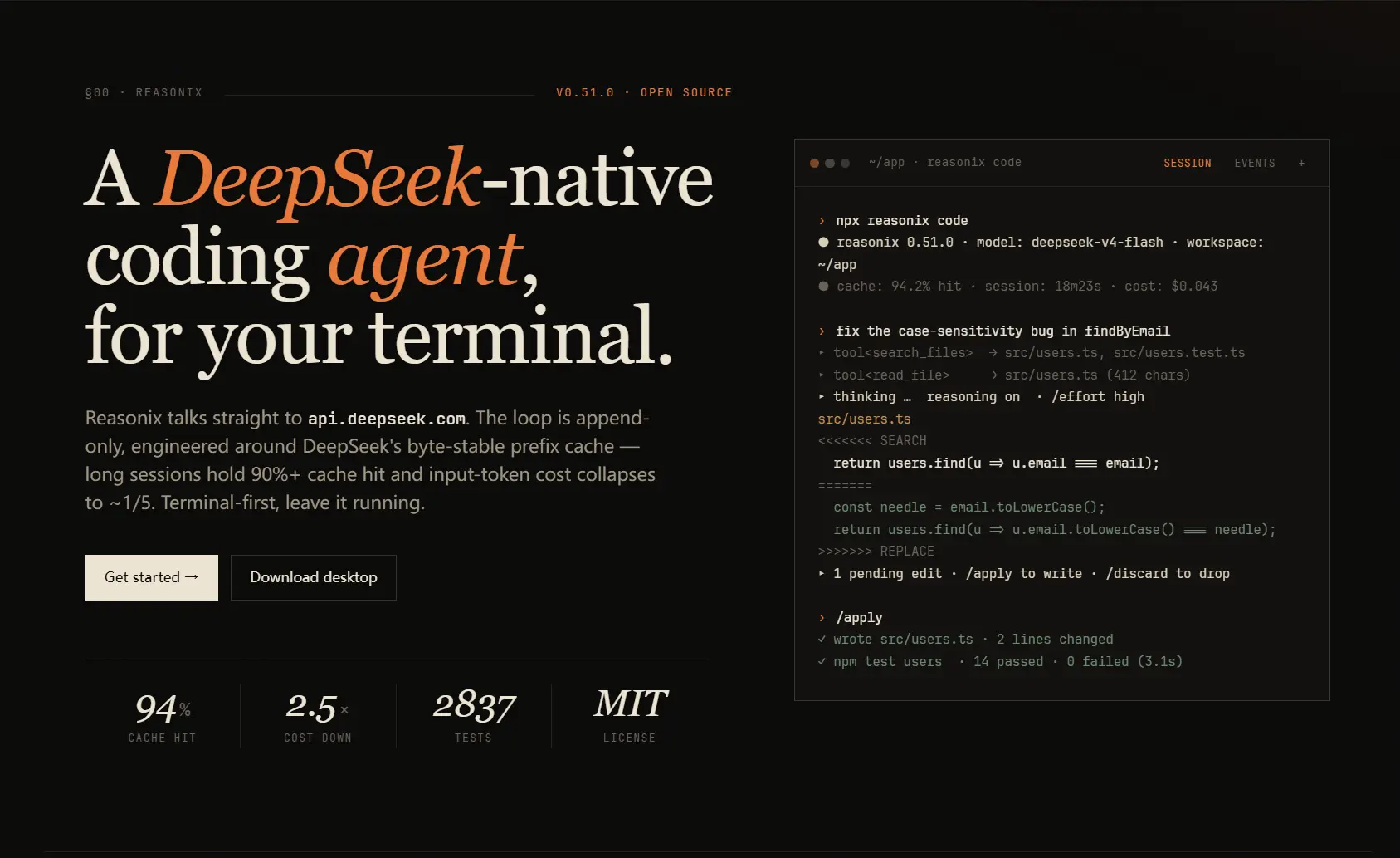 DeepSeek Reasonix