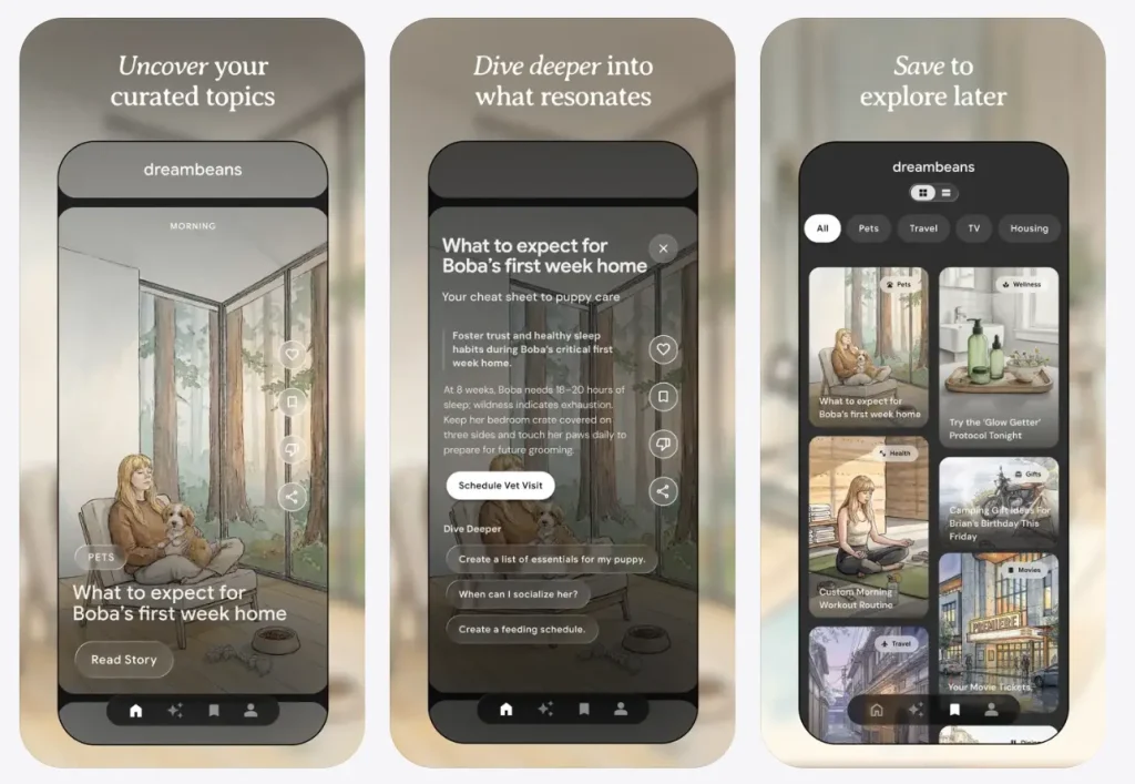 Dreambeans App Screens