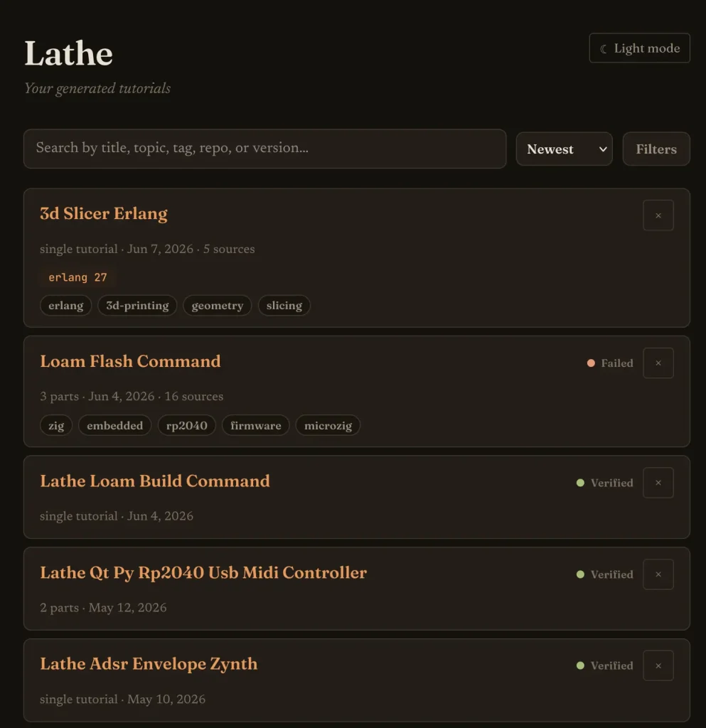 Lathe Article List