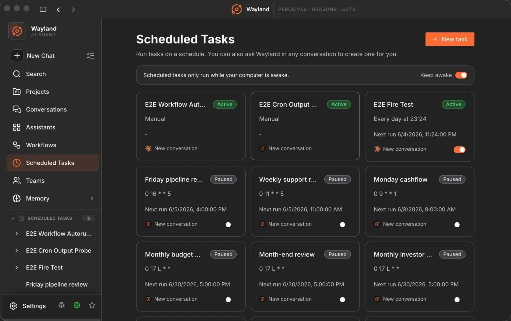 Wayland Scheduled Tasks
