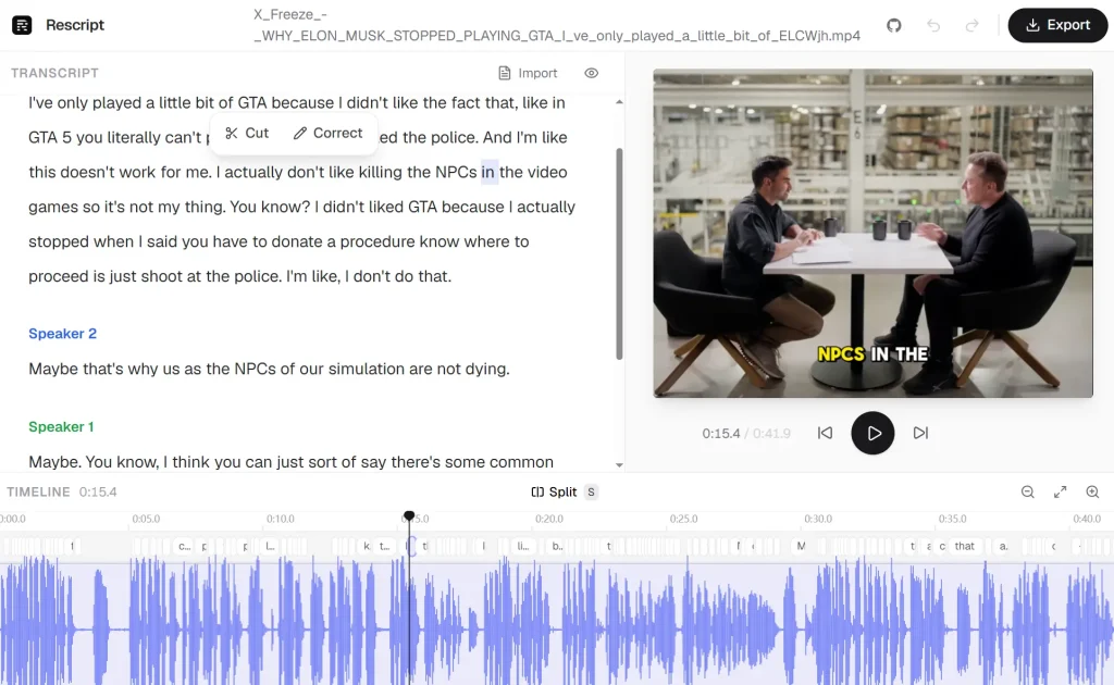 Rescript Editor UI
