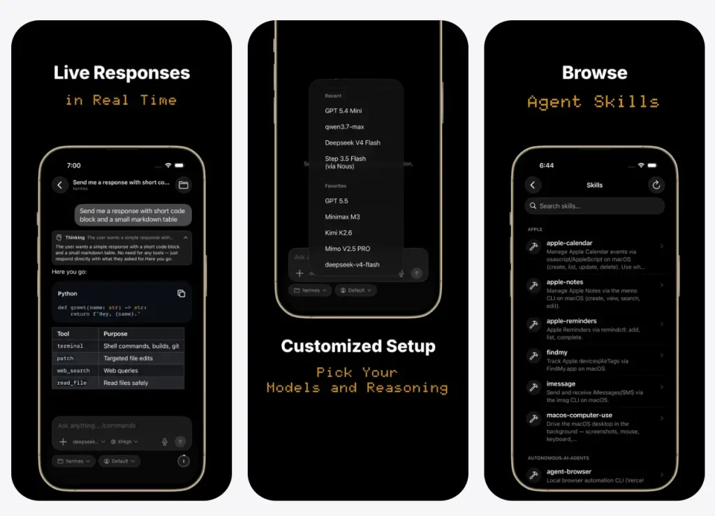 hermex-hermes-agent-iphone-screenshot