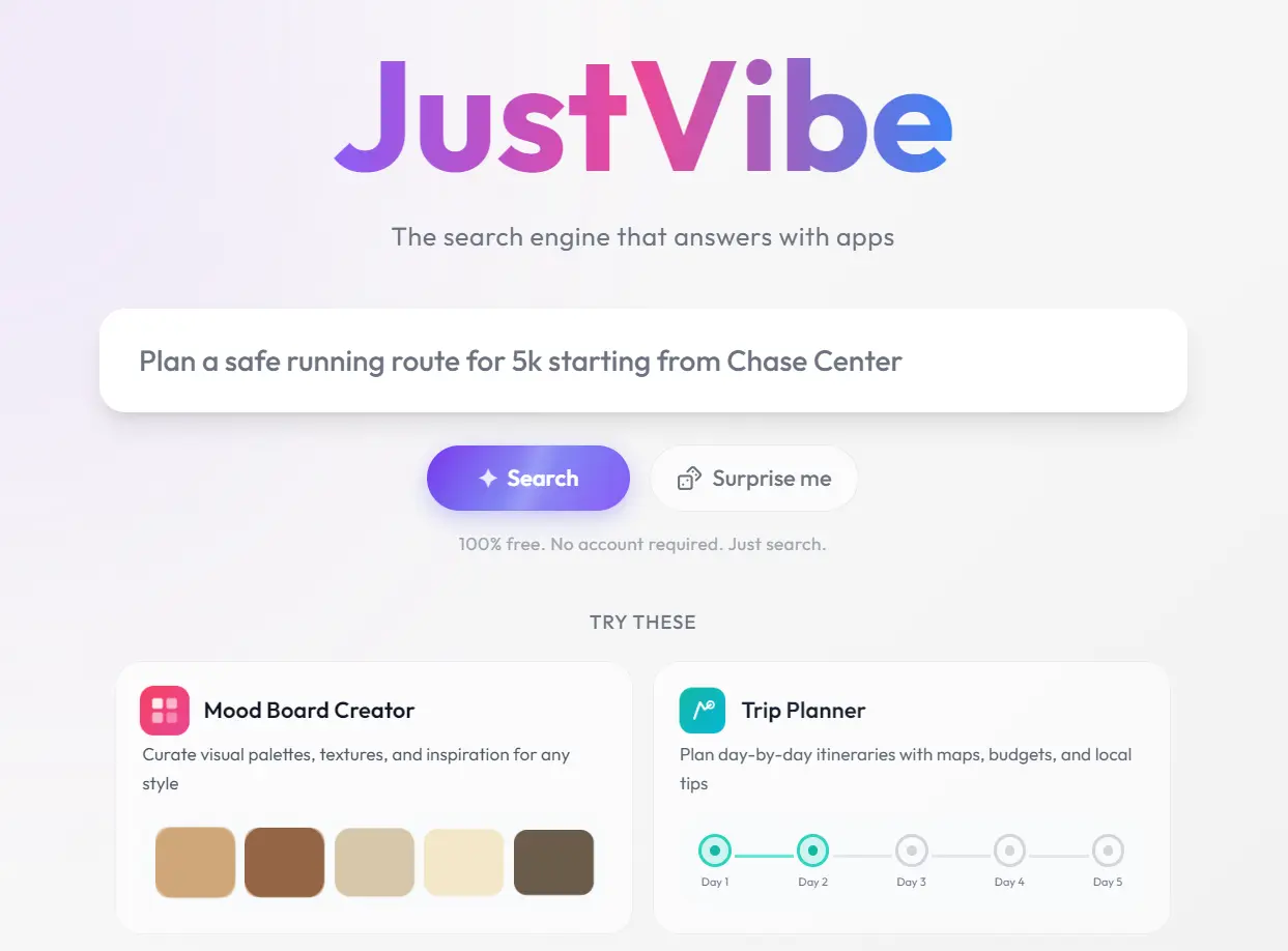 justvibe-ai-search-app-generator