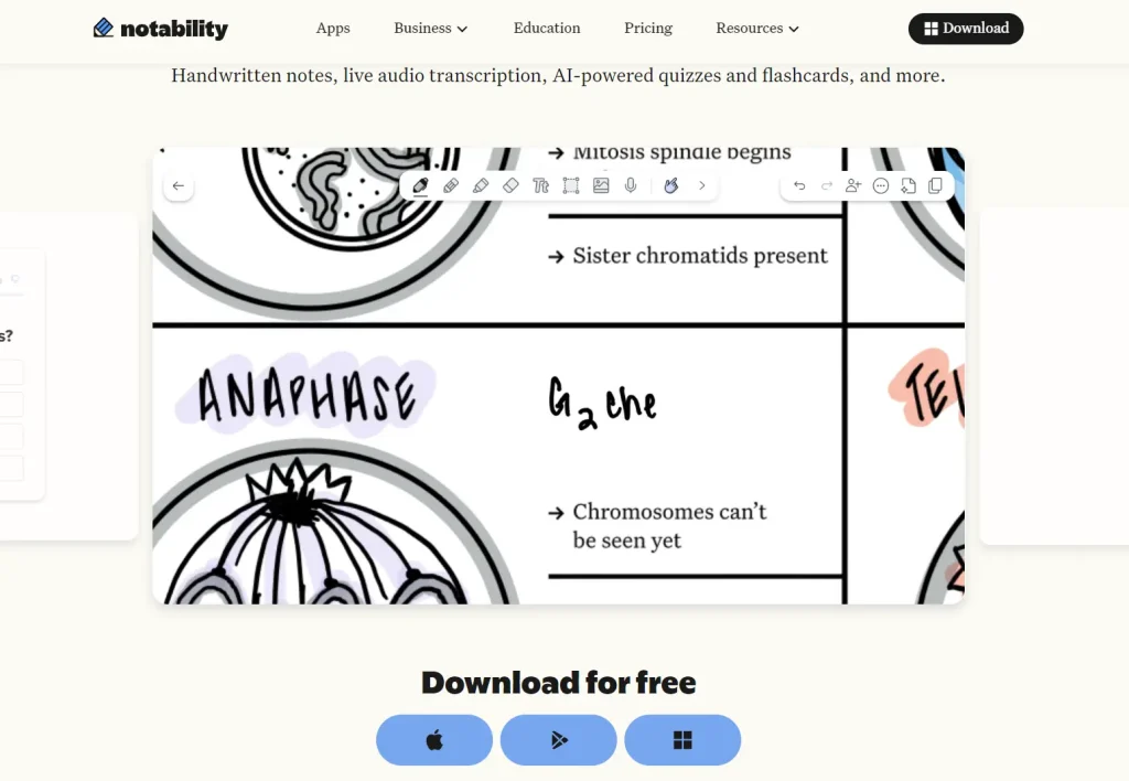 Notability annotating lecture slides during recording